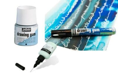 Liquide à masquer ou Drawing gum pour la peinture aquarelle.